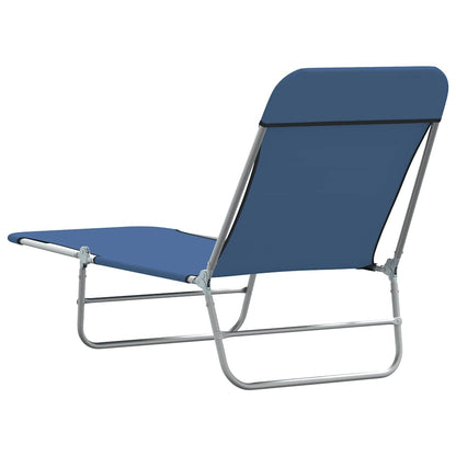 Sunlounger | Set of 2 | Blue | Powder-coated steel | Standard | Foldable