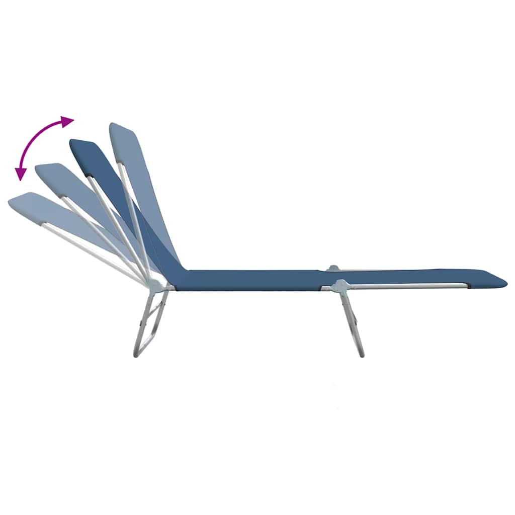 Sunlounger | Set of 2 | Blue | Powder-coated steel | Standard | Foldable