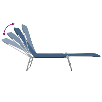 Sunlounger | Set of 2 | Blue | Powder-coated steel | Standard | Foldable