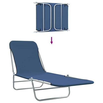 Sunlounger | Set of 2 | Blue | Powder-coated steel | Standard | Foldable