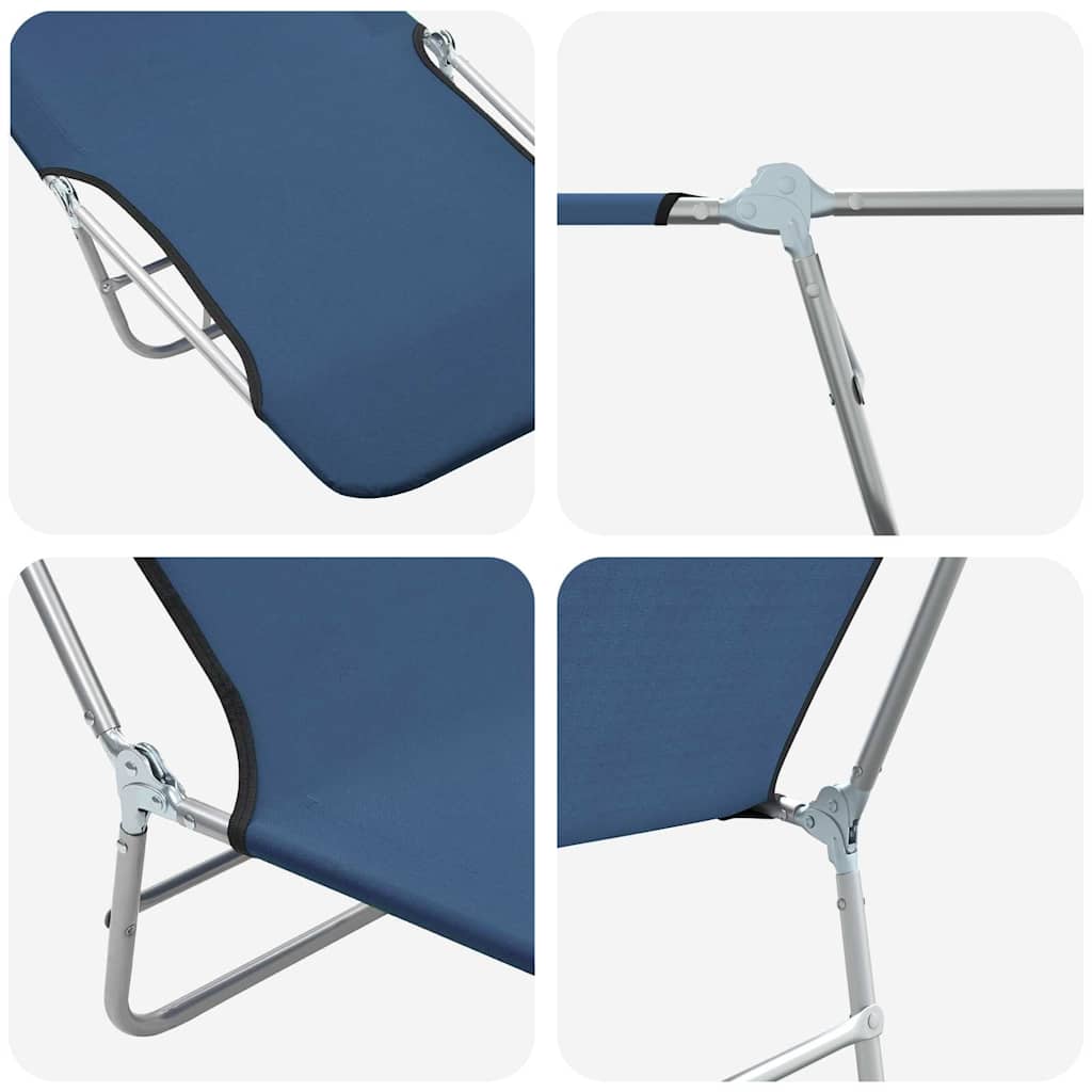 Sunlounger | Set of 2 | Blue | Powder-coated steel | Standard | Foldable
