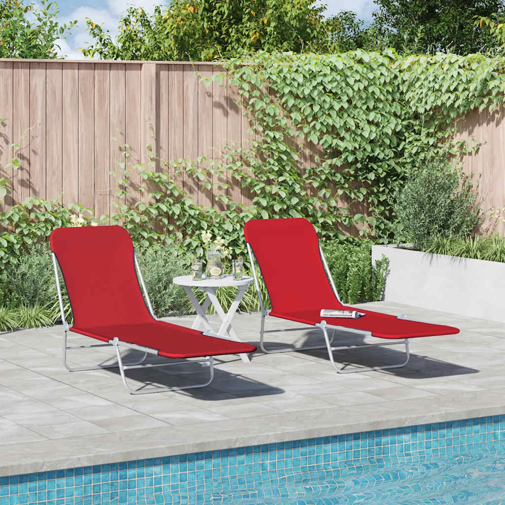 Sunlounger | Set of 2 | Red