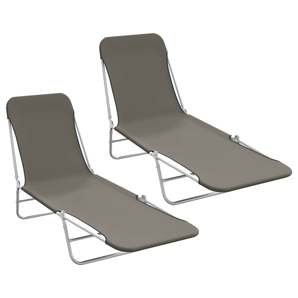 Sunlounger | Set of 2 | Grey | Powder-coated steel