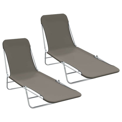 Sunlounger | Set of 2 | Grey | Powder-coated steel