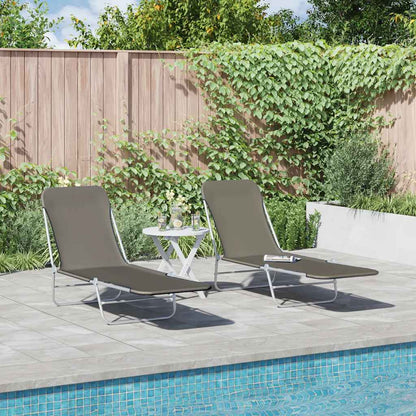 Sunlounger | Set of 2 | Grey | Powder-coated steel