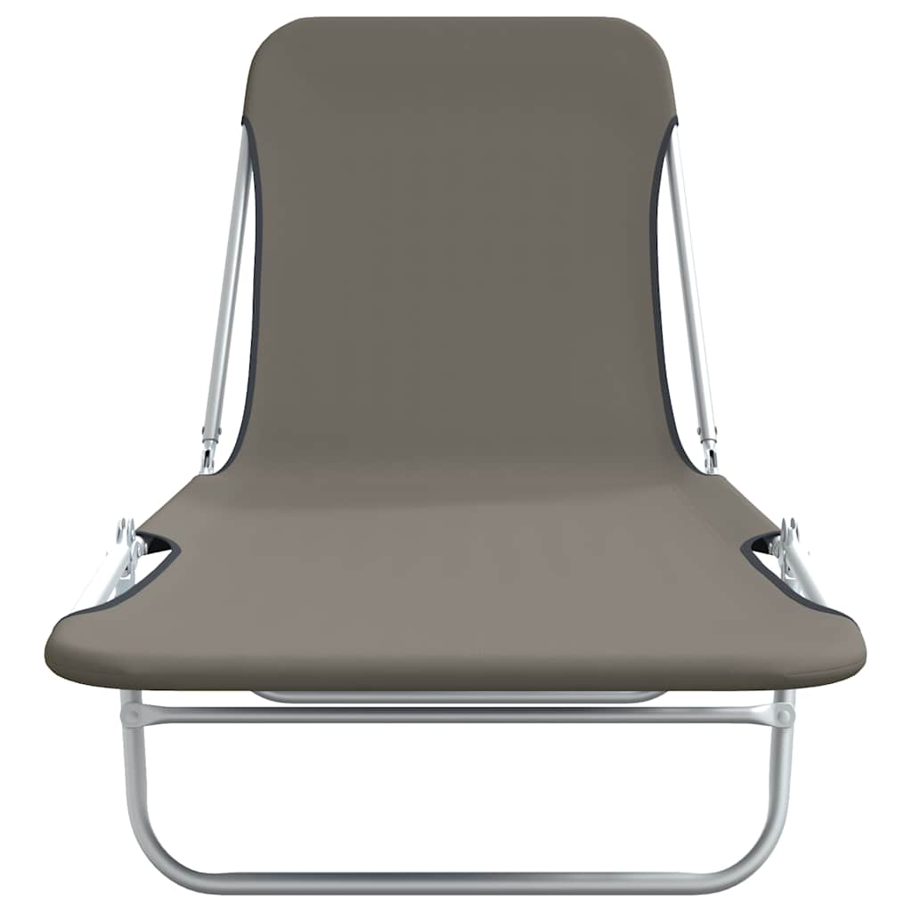 Sunlounger | Set of 2 | Grey | Powder-coated steel