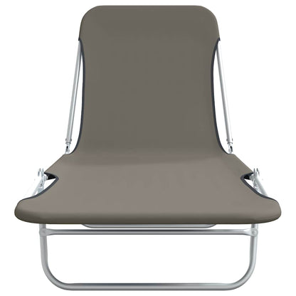 Sunlounger | Set of 2 | Grey | Powder-coated steel