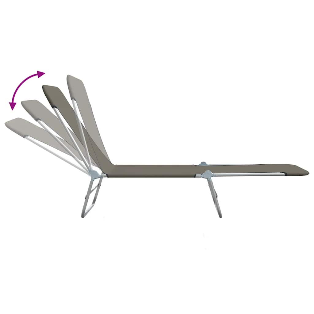 Sunlounger | Set of 2 | Grey | Powder-coated steel