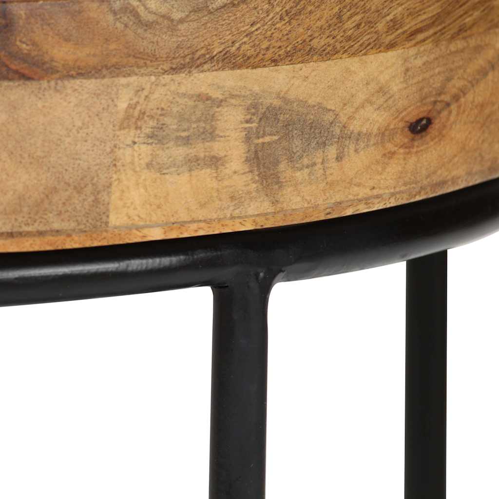246672 vidaXL Coffee Table Solid Mange Wood and Steel 50x40 cm