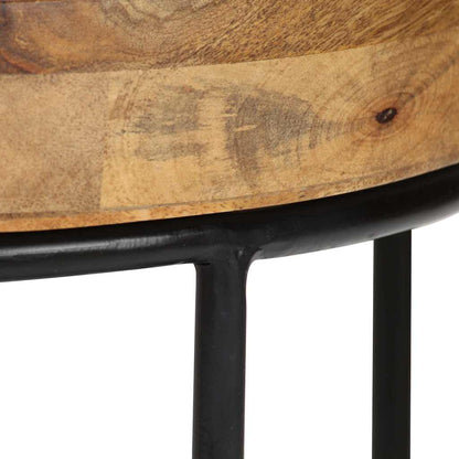 246672 vidaXL Coffee Table Solid Mange Wood and Steel 50x40 cm