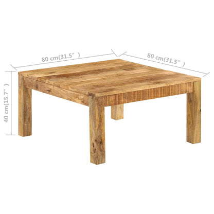 246701 vidaXL Coffee Table 80x80x40 cm Solid Mango Wood