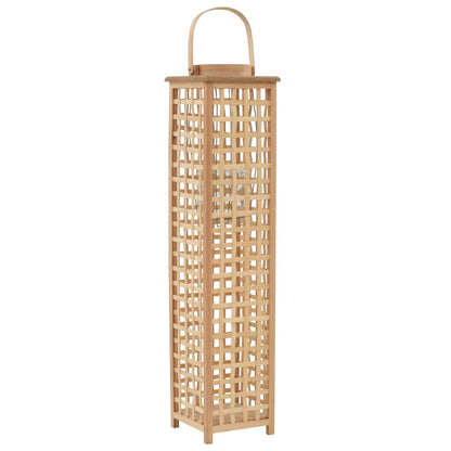 Hanging Candle Lantern Holder Bamboo Natural