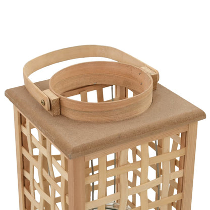 Hanging Candle Lantern Holder Bamboo Natural