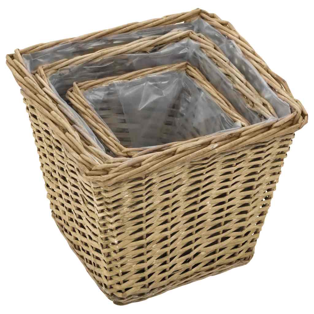 Raised Bed 3 pcs Wicker with PE Lining