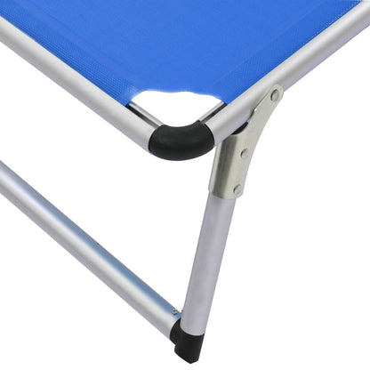 Sun Lounger | Blue | Aluminium | Standard |  Foldable