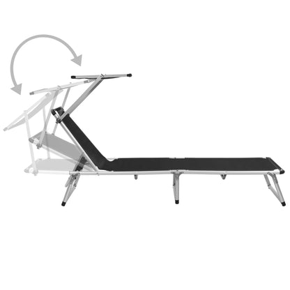 Sun Lounger | Black | Aluminium | Standard |  Foldable  | Beach Chair