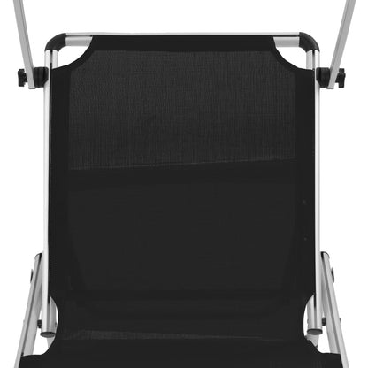 Sun Lounger | Black | Aluminium | Standard |  Foldable  | Beach Chair