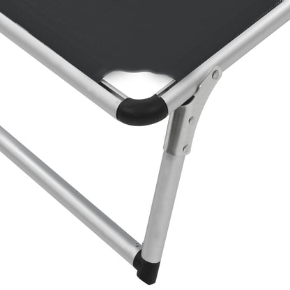 Sun Lounger | Black | Aluminium | Standard |  Foldable  | Beach Chair