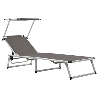 Sun Lounger | Grey | Aluminium, steel and textilene | Medium | Foldable