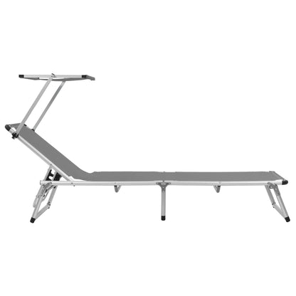 Sun Lounger | Grey | Aluminium, steel and textilene | Medium | Foldable