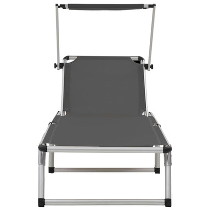 Sun Lounger | Grey | Aluminium, steel and textilene | Medium | Foldable