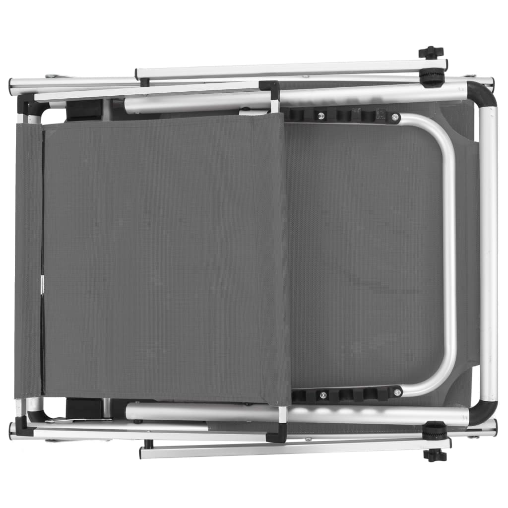 Sun Lounger | Grey | Aluminium, steel and textilene | Medium | Foldable