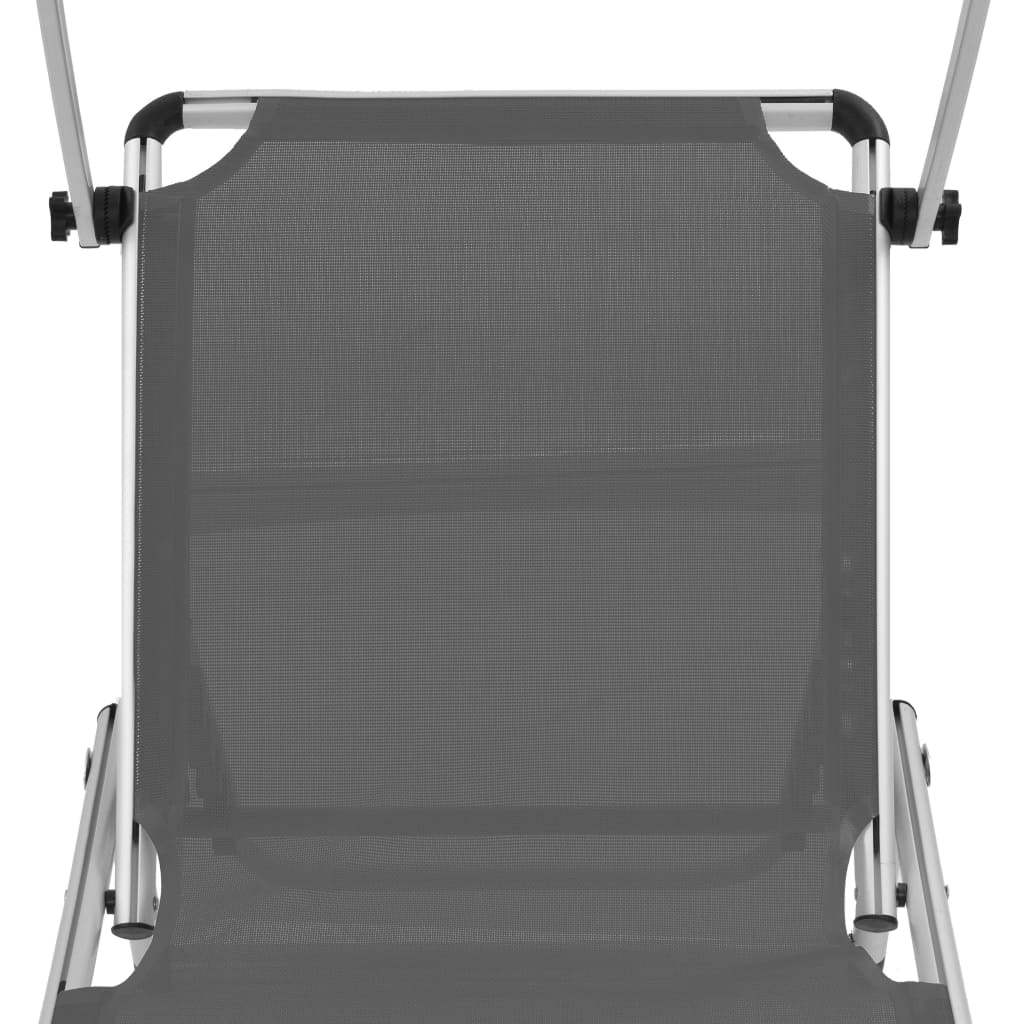 Sun Lounger | Grey | Aluminium, steel and textilene | Medium | Foldable