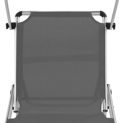 Sun Lounger | Grey | Aluminium, steel and textilene | Medium | Foldable