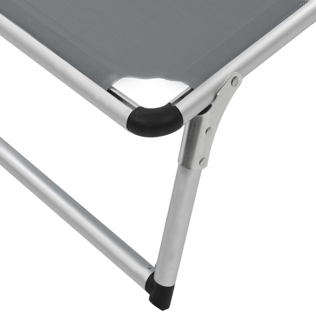 Sun Lounger | Grey | Aluminium, steel and textilene | Medium | Foldable