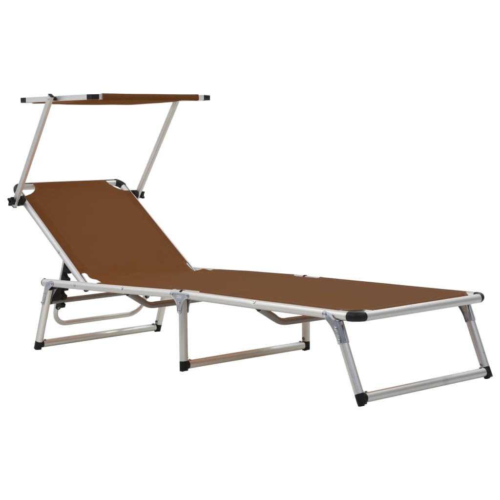 Sun Lounger | Brown | Aluminium, steel, textilene | One size | Foldable