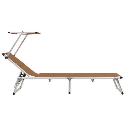 Sun Lounger | Brown | Aluminium, steel, textilene | One size | Foldable