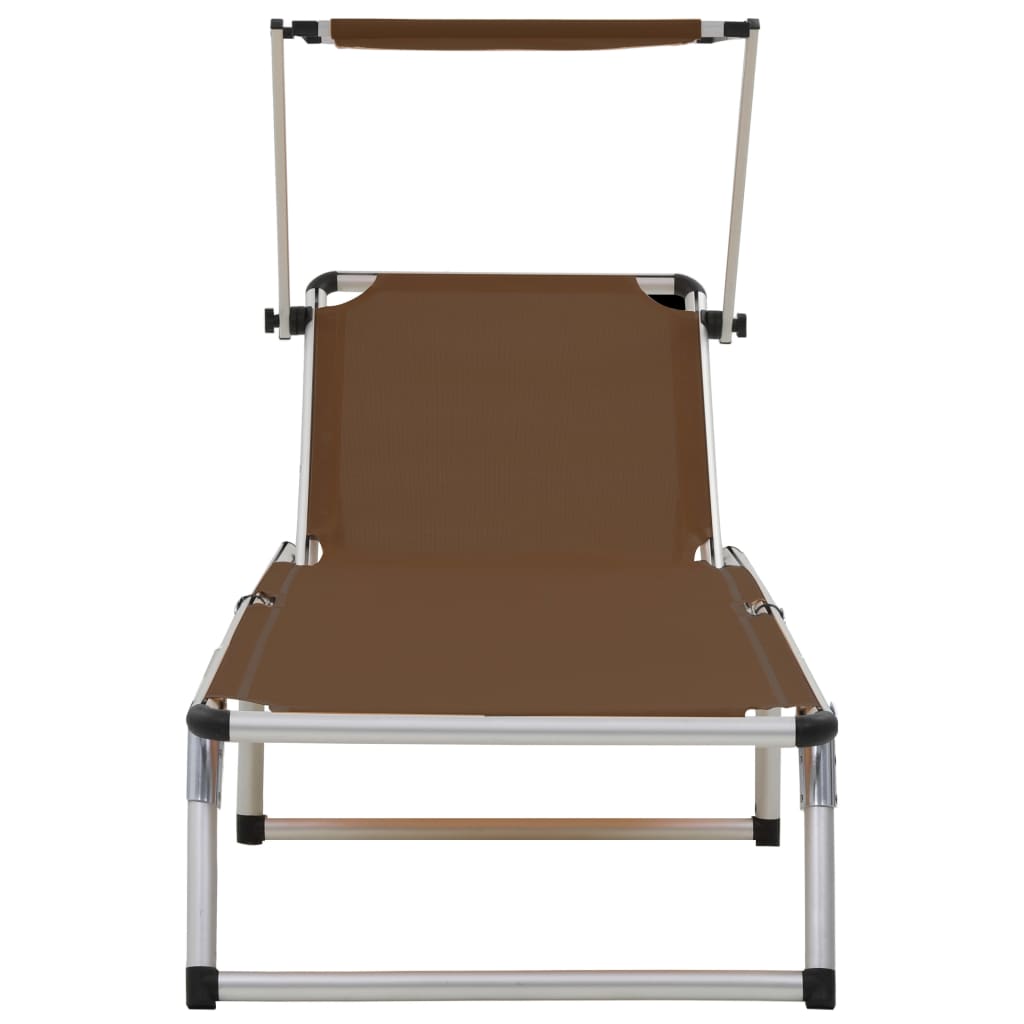 Sun Lounger | Brown | Aluminium, steel, textilene | One size | Foldable