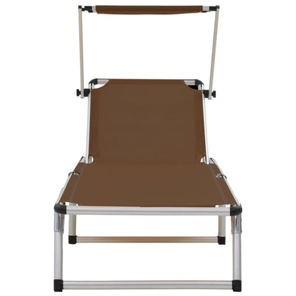 Sun Lounger | Brown | Aluminium, steel, textilene | One size | Foldable