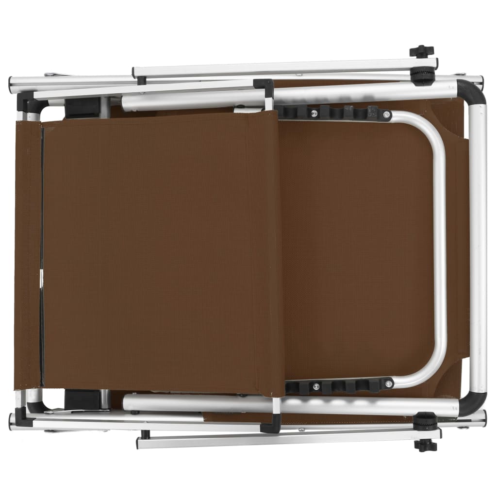 Sun Lounger | Brown | Aluminium, steel, textilene | One size | Foldable
