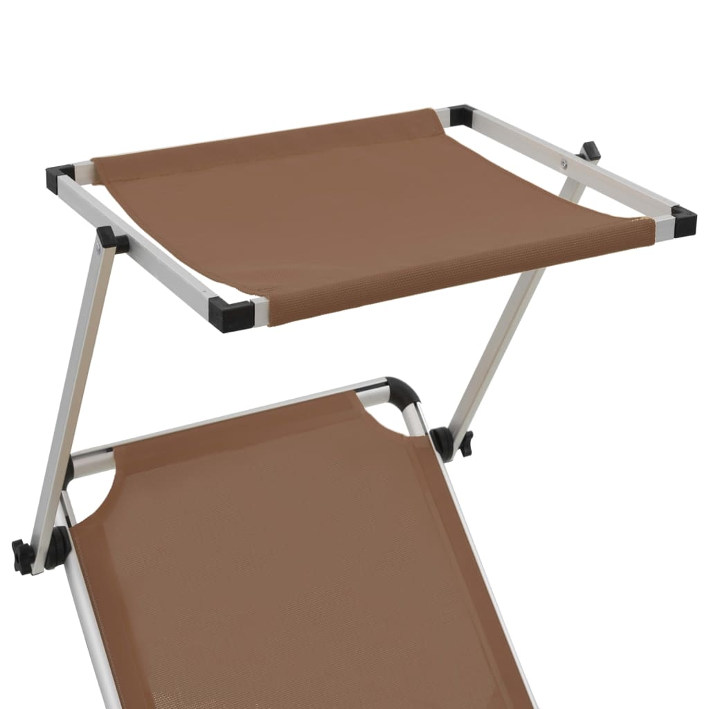 Sun Lounger | Brown | Aluminium, steel, textilene | One size | Foldable