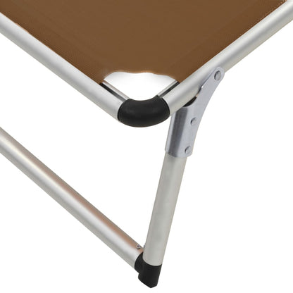 Sun Lounger | Brown | Aluminium, steel, textilene | One size | Foldable