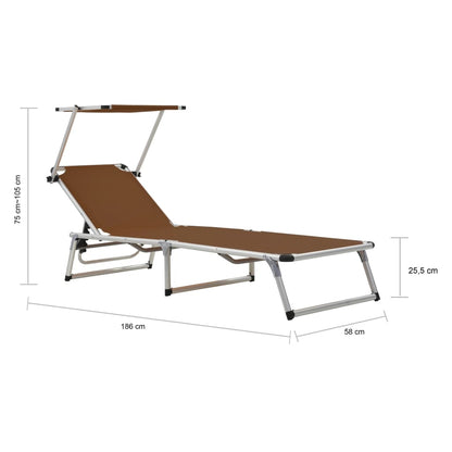 Sun Lounger | Brown | Aluminium, steel, textilene | One size | Foldable