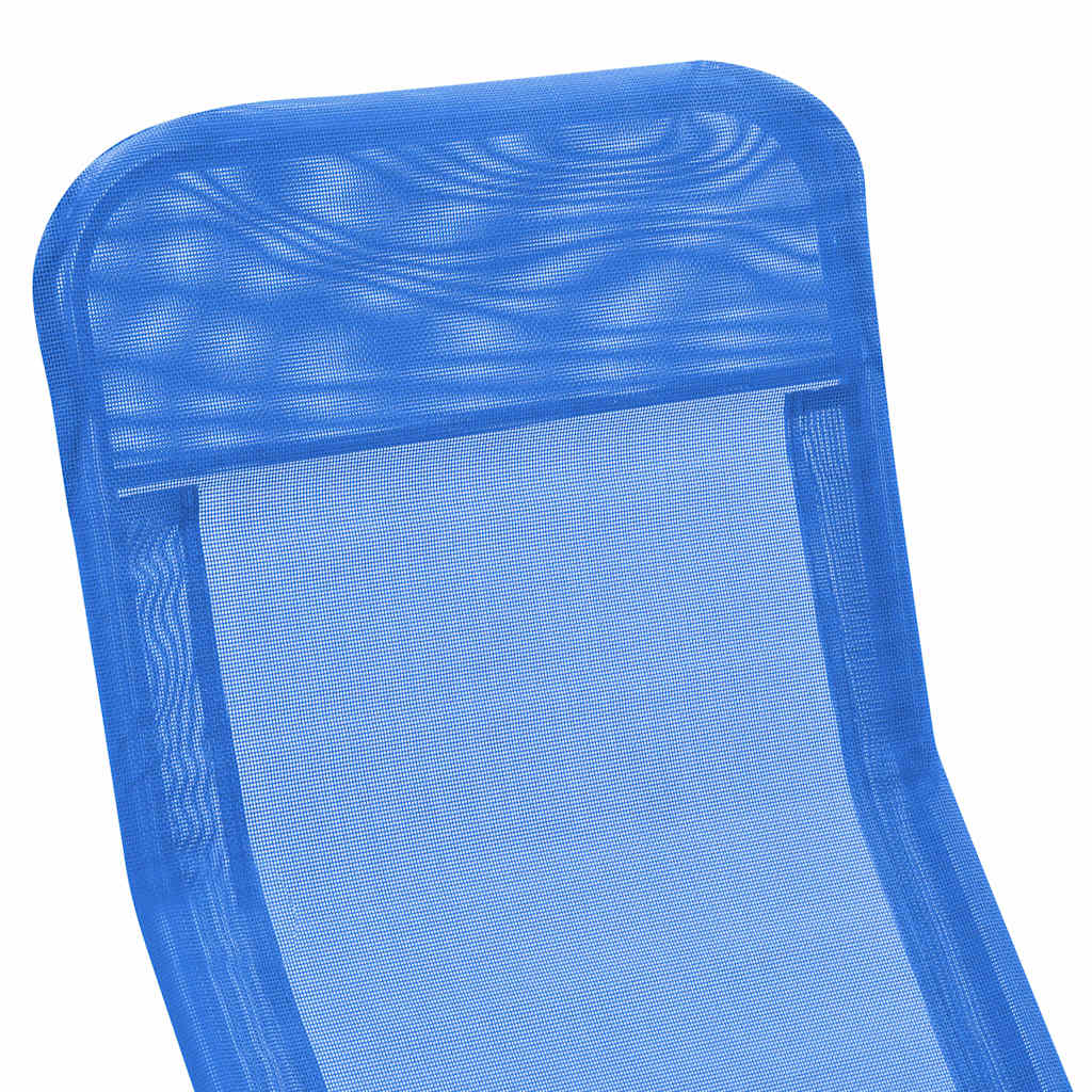 Folding Sun Loungers 2 pcs Textilene Blue
