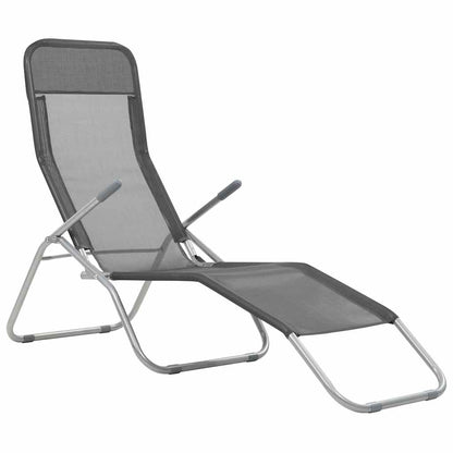 44340 vidaXL Folding Sun Loungers 2 pcs Textilene Anthracite