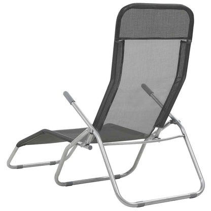 44340 vidaXL Folding Sun Loungers 2 pcs Textilene Anthracite