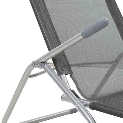 44340 vidaXL Folding Sun Loungers 2 pcs Textilene Anthracite