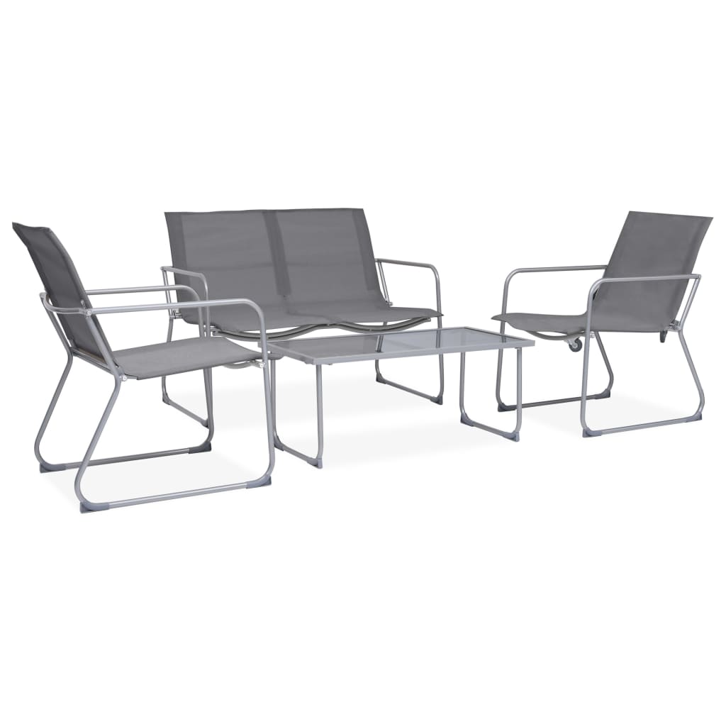 Garden Set | Grey | Textilene fabric, Steel, Glass | Standard |  Durable