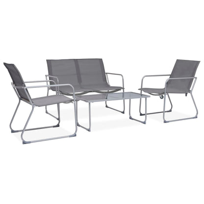 Garden Set | Grey | Textilene fabric, Steel, Glass | Standard |  Durable