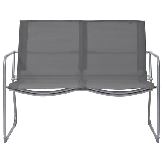 4 Piece Garden Lounge Set Fabric & Steel Grey