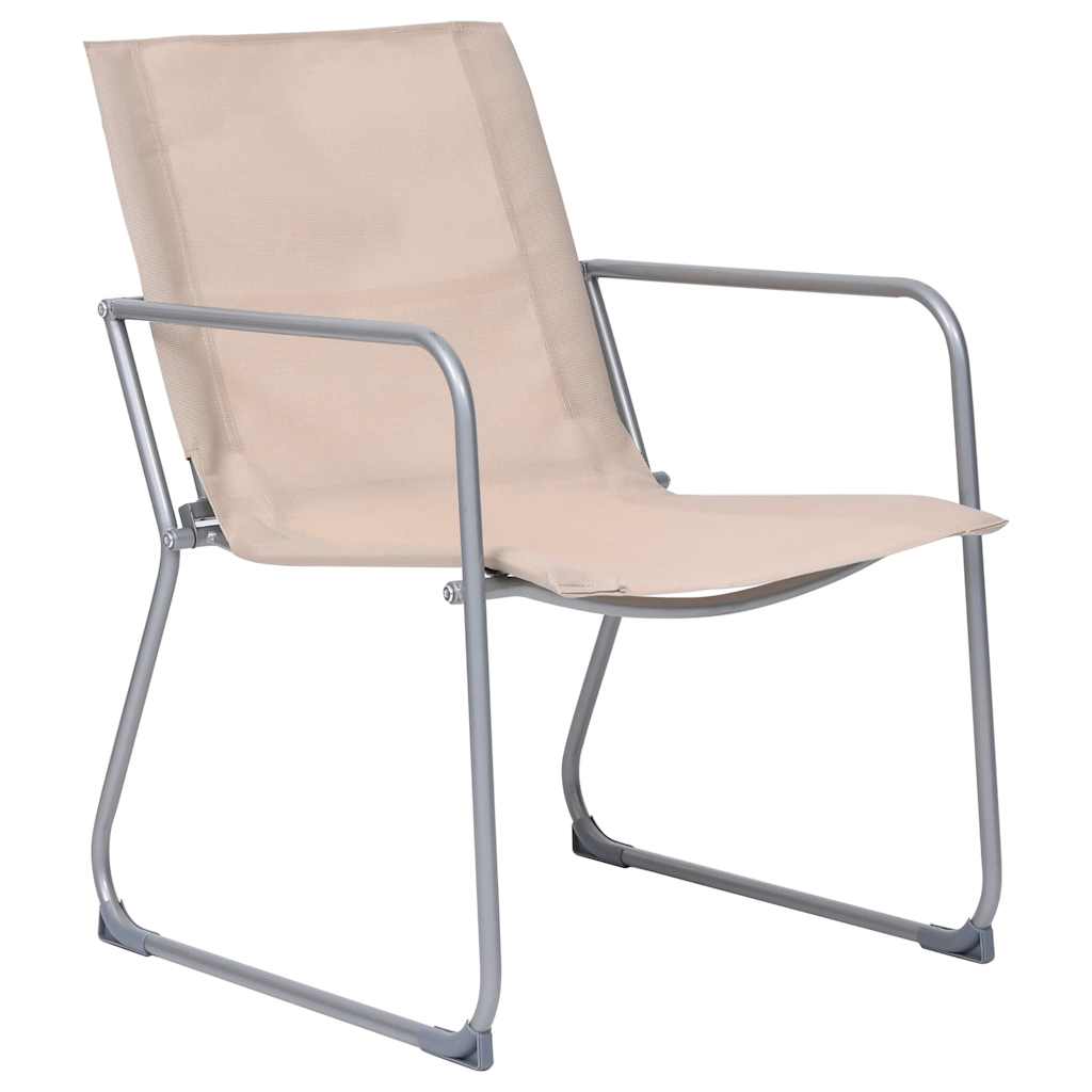 4 Piece Garden Lounge Set Fabric & Steel Cream