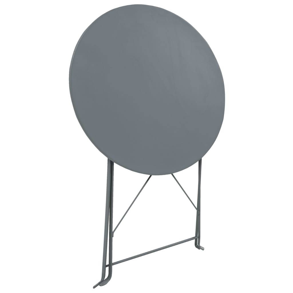 Bistro Set | Steel Grey | Powder-coated steel | Space-saving | Foldable