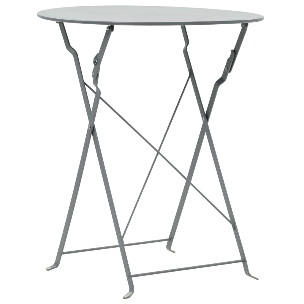 Bistro Set | Steel Grey | Powder-coated steel | Space-saving | Foldable