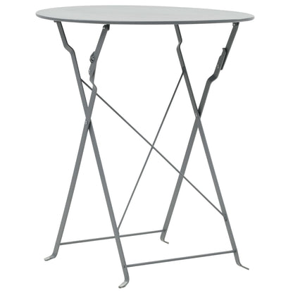Bistro Set | Steel Grey | Powder-coated steel | Space-saving | Foldable