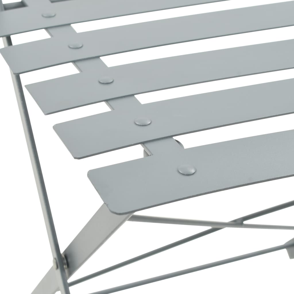 Bistro Set | Steel Grey | Powder-coated steel | Space-saving | Foldable