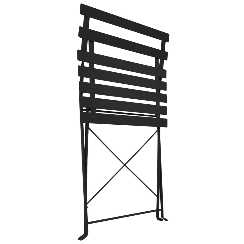 Bistro Set | Black | Powder-coated steel | Compact | Foldable